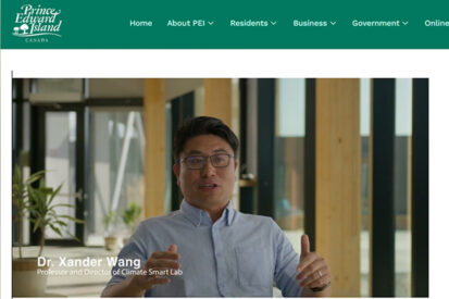 Dr. Wang is featured in the Government of PEI’s Climate Hazard Video Series
